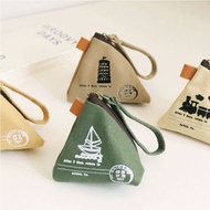 MOCCASINA Train Sailboat Creative Gift Canvas Dumpling Shape Mini Key Bag Korea Style Wallet Coin Pouch Coin Purse