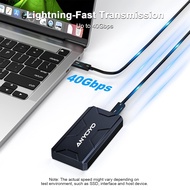 ANYOYO Thunderbolt4 USB 4.0 M.2 Nvme Enclosure 40Gbps NVME M.2 SSD Enclosure 8TB Aluminum Compatible with Thunderbolt3/4,USB3.2/3.1/3.0 with Thunderbolt Cable For Laptop EC-6902