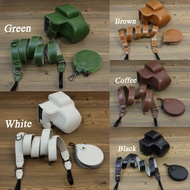 Luxury Leather Camera Bag Case Pouch For Canon EOS R50 R100 18-45mm lens