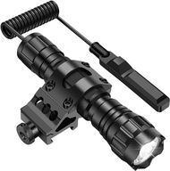 TDT 2500 Lumen Tactical Flashlight with Picatinny Rails Mount and Pressure Switch, Picatinny Flashli