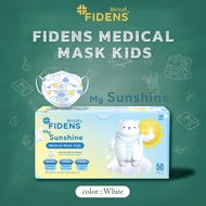 FIDENS MASK KIDS SUN ฟิเดนส์ หน้ากากอนามัยทางการแพทย์สำหรับเด็ก 3 ชั้น รุ่นMEDICAL MASK KIDS 1 กล่อง 50 ชิ้น #2195