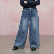 Star Embroidered Jeans for Children Ages 6-13 Years, Skena Star Embroidery Motif, Korean style