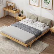 【Free Shipping】Fabric And Wooden Bed Frame Single/Super Single/Queen/King Size Bed frame With Mattress Wooden Bed frame