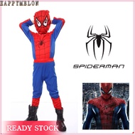 Kids Spiderman Superhero Costume Full Set Baju + Seluar + Mask Kanak Kostum Adiwira Spandex 3D Zentai Full Bodysuit COS