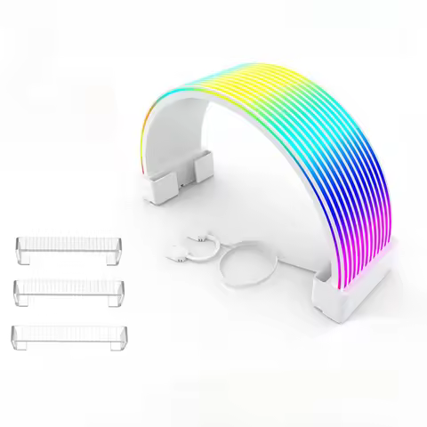 Black White 24Pin 8Pin ARGB Light Board PSU Extension Cable ARGB Cover LED Motherboard Stripe Strime