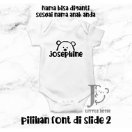 Jumper Bayi Custom Nama Name Bear Lucu Kaos Baby Romper - Little Josie