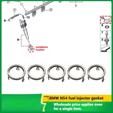 For BMW N43 N53 N54 N63 engine injector gasket decoupling element 13537564751