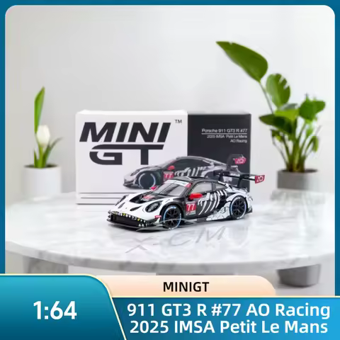 Diecast Car Model MINIGT MINI GT 911 GT3 R #77 1:64 MGT01143-CH 1143