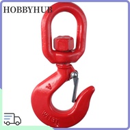 HOBBYHUB Locking Swivel Hook, 3 Ton Red Swivel Lifting Hook, Heavy Duty with Latch 6600LBS Rigging f