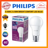 PHILIPS 5W / 6W  BRIGHT COMFORT LED BULB E27 (WARM WHITE 3000K / COOL DAYLIGHT 6500K) LAMPU MENTOL