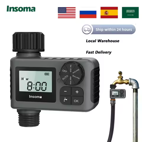 INSOMA Automatic Water Timer Intelligent Irrigation Watering System Sprinkler Timer Garden Programme