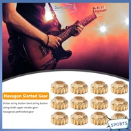❥ sunyuey ❥  12pcs Guitar String Tuner Metal Hex Hole 1/15 Gears Accessories -