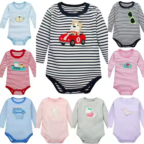 0-24 Months Baby Boys Girls long sleeved Rompers Newborn Baby's Clothes Kids Costume Jumpsuit&Bodysu