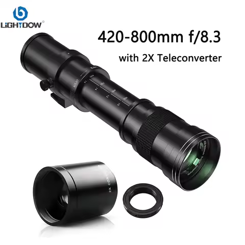 Lightdow 420-800mm F8.3 Manual Zoom Super Telephoto Lens with 2X Teleconverter for Canon EOS Rebel N