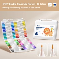 ENMY 12-80 Colors Dual Tip Acrylic Marker Pen Coloring Pen Highlight Acrylic Marker Office Supplies