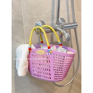 Dopamine Bath Blue Portable Drain Net Bath Basket Plastic Bath Basket Bathroom Wash Special Small Ba