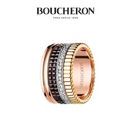 [Ready Stock+Full Set Packaging Box] BOUCHERON/Quatre White Series Diamond Ring 18K Gold Large Style