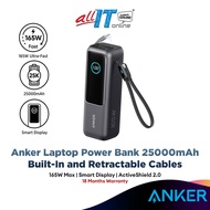 Anker Laptop Power Bank 25K 165W Built-In and Retractable Cables 25000mAh Fast Charging Powerbank