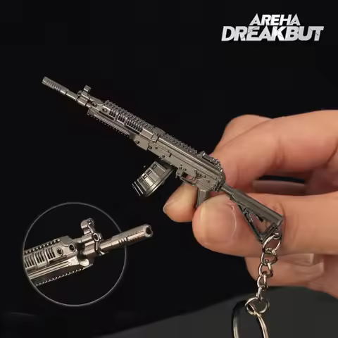 9cm Arena Breakout RPK16 Mini Machine Gun Weapo Model Game Peripherals Alloy Toys Ornaments Keychain