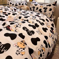 Milk Crayon Shin-chan Cartoon 4 IN 1 Bedding Sets Dormitory Bedroom Comforter Cover Flat Bedsheet Pi