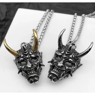 Men's Fashion Prajna Goblin Mask Skull Pendant Necklace / Punk Hip Hop Jewelry Accessories