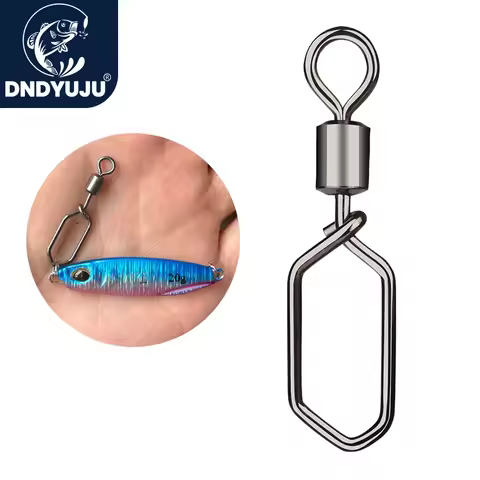 10~60Pcs Fishing Swivels Snap Hooked Snap Stainless Steel Fishing Rolling Barrel Swivel Fishing Lure
