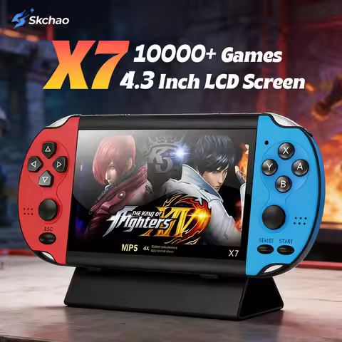 10000 Games X7 Retro Handheld Game Console with 4.3 Inch LCD Screen 8GB TF Card Built-in MP5 Video G