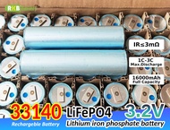 [พร้อมส่ง] แบตเตอรี่ลิเธียมฟอสเฟต LiFePo4 3.2V 16Ah 33140 เชื่อมแผ่นต่อนิกเกิลที่ขั้ว Lithium iron p