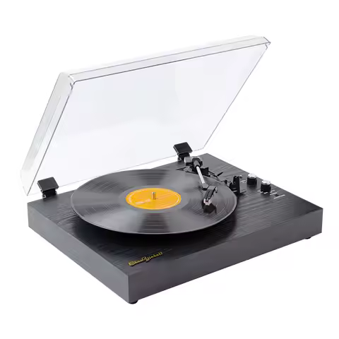 Retro Records Turntable Record Player Built in Speakers Vintage Gramophone 3 Speed BT5.0 AUX in 3.5m
