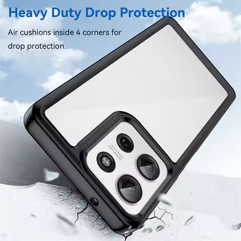 For Motorola Moto G75 5G XT2437 Case Heavy Duty Drop Protection Silicone Bumper Clear Back Cover Har