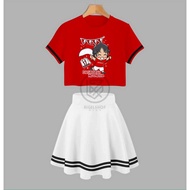 MERAH Red and White Shirt Girls Boys 80th Ri Hut Clothes 80th 17th August Boy Garuda August T-shirt 