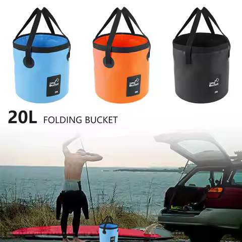 Fishing Bucket Car Water Bucket 20L Portable Bucket Water Storage Bag Foldable Storage Container Out