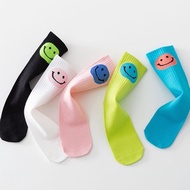 Ready Stock🍊Asymmetrical Smiley Face Socks Smiley Face Socks One Size Children Stockings Stockings C