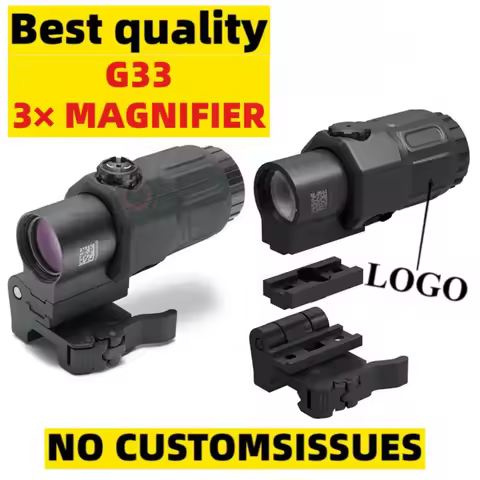 Tactical G33 3X Magnifier Red Dot with Switch to Side STS Quick Detachable Mount Hunting Rifle 3x Ma