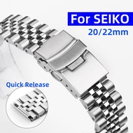 For Seiko SKX009 SKX007 Watch Band Strap Stainless Steel Watchband 18mm 19mm 20mm 21mm 22mm 24mm Diver Watch Band Jubilee Bracelet Quick Release Wrist Belt Men Women Classic