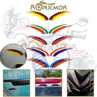 RONXMOR 2PCS Motorcycle Helmet Reflective Sticker 9*2.3CM Country Sticker for All Bike Helmets Decal National Flag Color Stickers Motorbike Helmet DIY Decoration Decals