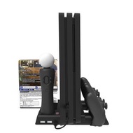 全城熱賣 - 適用於PS4/PS4 Pro/PS4 Slim主機iplay雙座充多功能散熱底座收納支架（黑色）