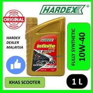 HARDEX 4T SCOOTER POWER ENGINE OIL FULLY SYNTHETIC 10W 40 INFINITE PRO ENGIN OIL MINYAK HITAM 10W-40