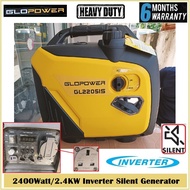 Glopower 2200Watt/2.2KW Portable Inverter & Silent Gasoline Generator GL22051S - Heavy Duty - 6 Mont