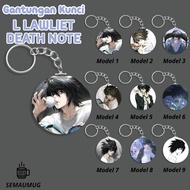 GANTUNGAN L LAWLIET DEATH NOTE KEYCHAIN CUSTOM PRINT ANIME ROUND KEYCHAIN GIFT SEMAUMUG