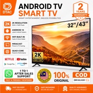 Smart TV 32 inch TV Murah Support MYTV LED DTAC 32 inch/43 inch Smart TV FHD With Android TV/WiFi/Ne