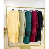 KURUNG MODEN LACE KURUNG SOFT YELLOW KURUNG SAGE GREEN EMERALD MAROON KURUNG AYLAA