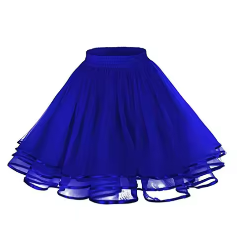 Women Ruffle Tulle Skirts Elegant High Waist A Line Solid Color Fluffy Bubble Tutu Skirt Puffy Prom 