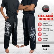Celana Pakaian Silat Bordir Komprang Pangsi C-11 Motif Gambar Macan Harimau Tebal Ukuran Dewasa