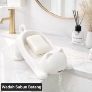 (WEIGHT) BR3241 MIAW CAT-Shaped PLASTIC BAR SOAP Container Cute Soap Container Aesthetic Soap Contai