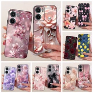 New Casing For Motorola Moto G05 E15 2024 Phone Case Popular Flower Bowknot Soft Black Silicone Cove