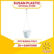 Pot Gantung - Pot Plastik - Pot Bunga Italy 20 + Gantung