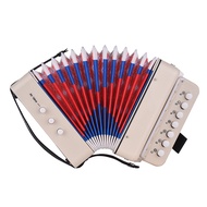 Sakurabc Mini 10-Button Kids Accordion Toy Supports Bass Chords 14 Notes with Cleaning Cloth Educati