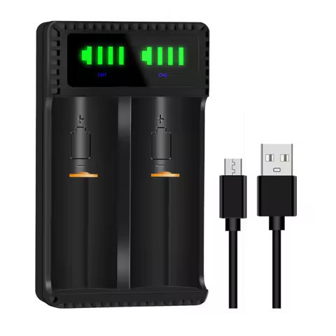 18650 Battery Charger Smart Speedy LED Universal Dual Charger for 21700 26500 22650 22500 20700 1850