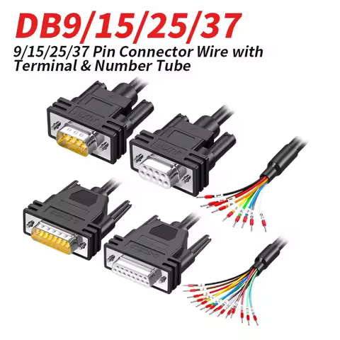 DB9 DB15 DB25 with Terminal Number Tube Connector Line Serial Port 9/15/25/37 Pin Wire DB37/25/15 Pa